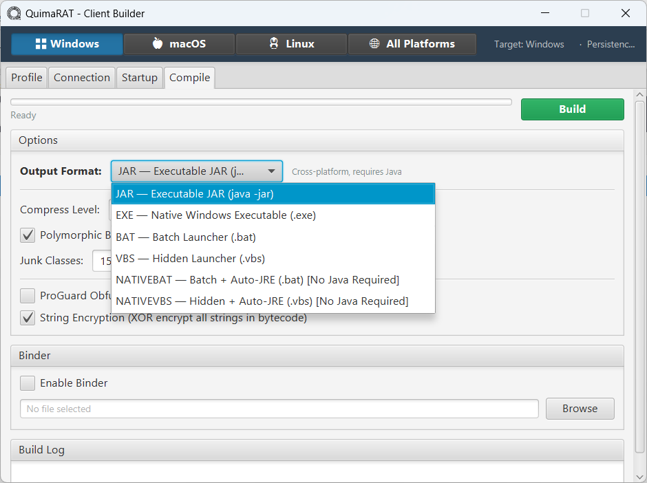 Windows Output Formats